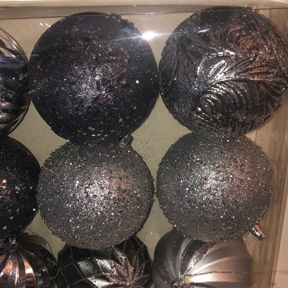 12 count silver Holiday ornaments - Picture 3 of 5